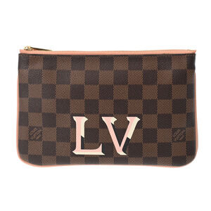 Louis Vuitton Damier Canvas Pochette Double Zip Brown Shoulder Bag